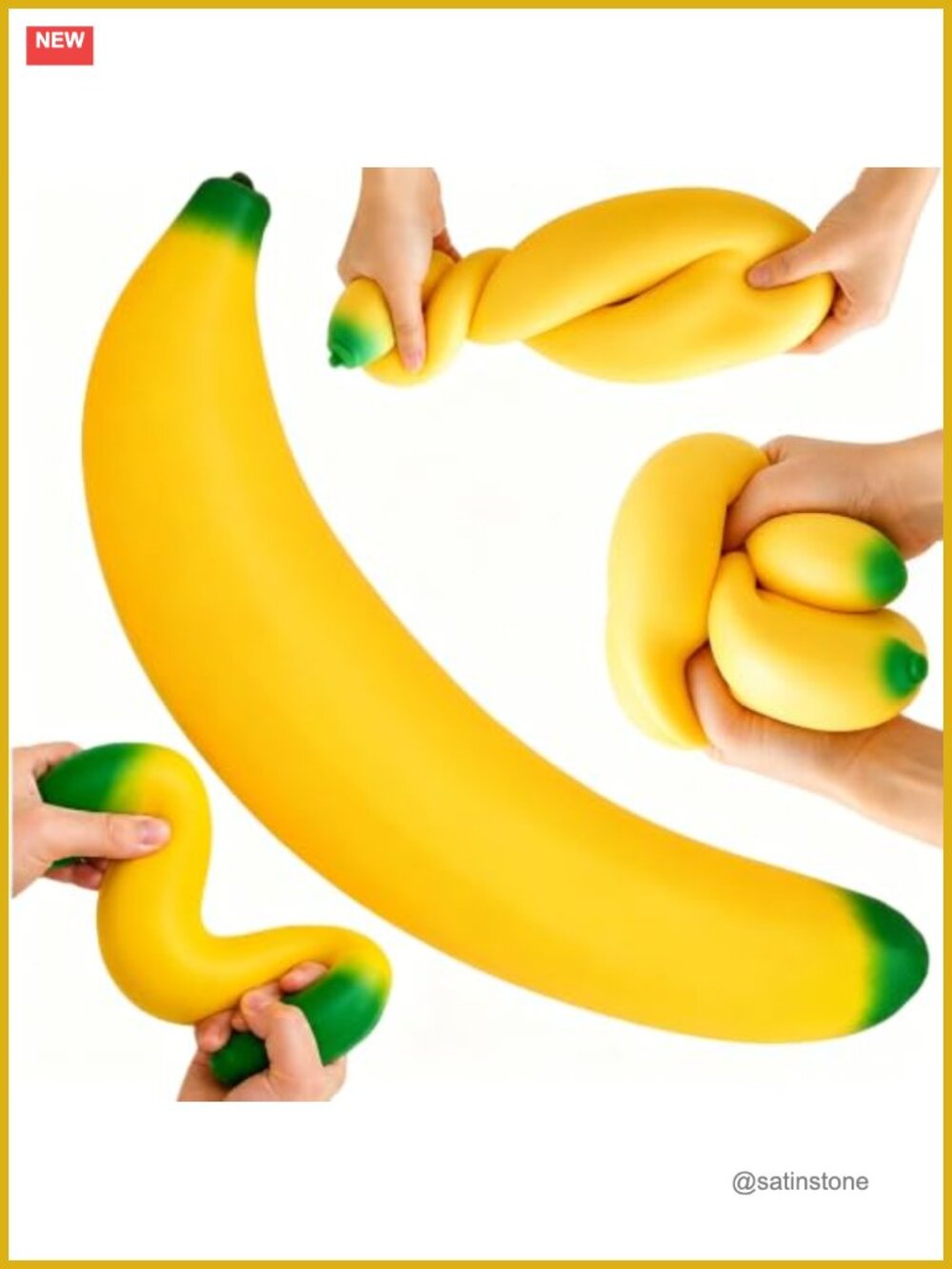 Jumbo Soft Stretchy Banana Squishy Fidget Toy Stress Relief Anxiety Sensory